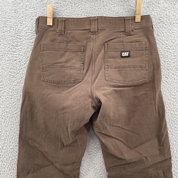 CAT Working Pants Mens 32x31* Brown Workwear Canvas Y2K Skate Caterpillar Street - Picture 10 of 12